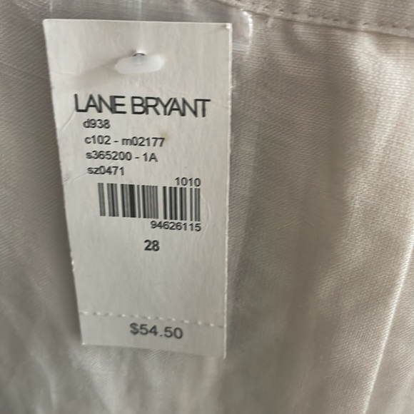 Lane Bryant White 55% Linen 45% Rayon Size 28 Wide Leg Pants 28 Plus Size - Picture 6 of 7